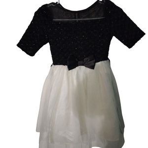 Lilt Elegant Black and White Kids Dress
